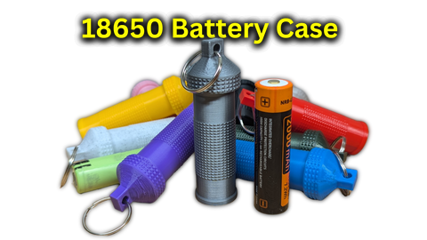 Tactical 18650 Battery Case Holder Keychain