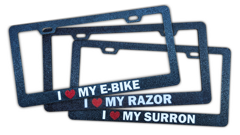 I Love My E-Bike Custom Plate Frames